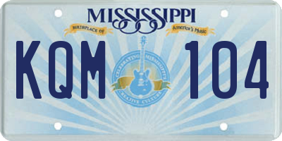 MS license plate KQM104
