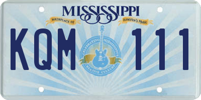 MS license plate KQM111