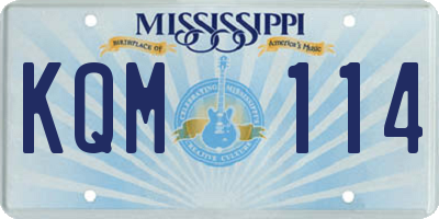 MS license plate KQM114