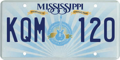 MS license plate KQM120