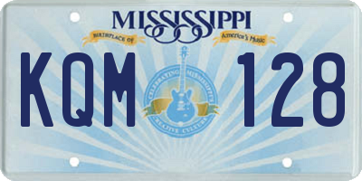 MS license plate KQM128