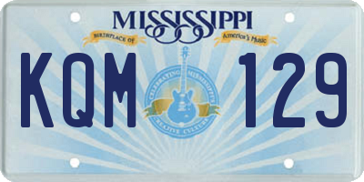 MS license plate KQM129