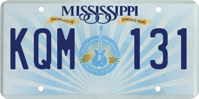 MS license plate KQM131