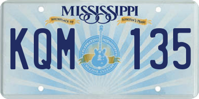 MS license plate KQM135