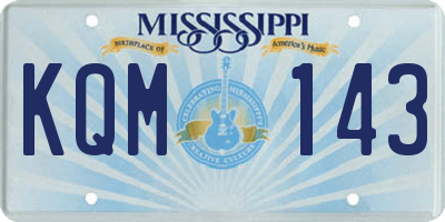 MS license plate KQM143