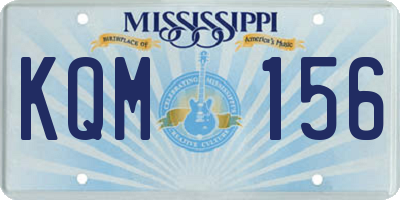 MS license plate KQM156