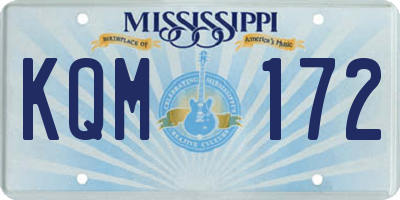 MS license plate KQM172