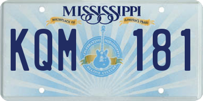 MS license plate KQM181