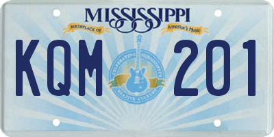 MS license plate KQM201