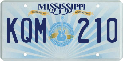 MS license plate KQM210