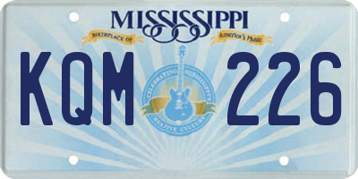 MS license plate KQM226