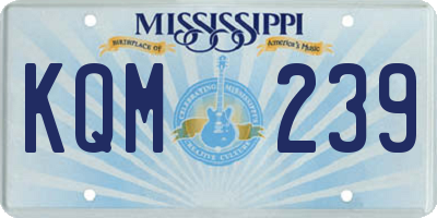 MS license plate KQM239