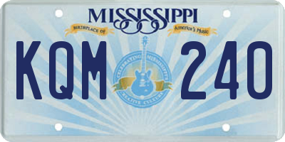 MS license plate KQM240