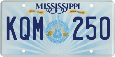 MS license plate KQM250