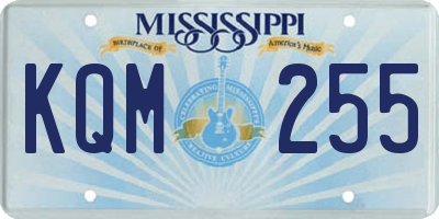 MS license plate KQM255