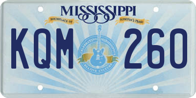 MS license plate KQM260