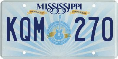 MS license plate KQM270