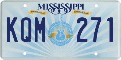 MS license plate KQM271