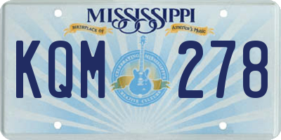 MS license plate KQM278