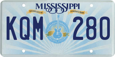 MS license plate KQM280