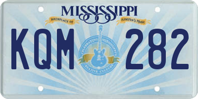 MS license plate KQM282