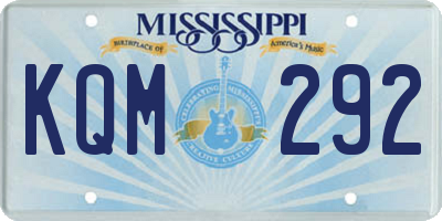 MS license plate KQM292