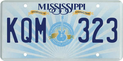 MS license plate KQM323