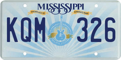 MS license plate KQM326
