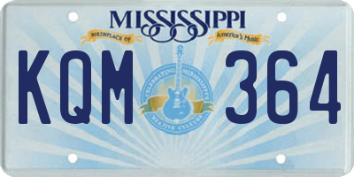 MS license plate KQM364