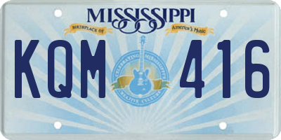MS license plate KQM416