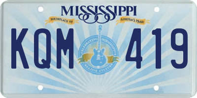 MS license plate KQM419