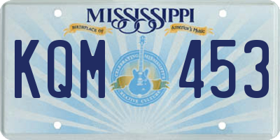 MS license plate KQM453