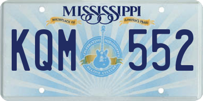 MS license plate KQM552