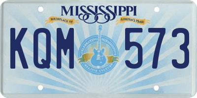 MS license plate KQM573