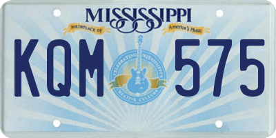 MS license plate KQM575