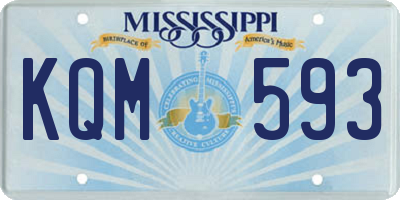 MS license plate KQM593