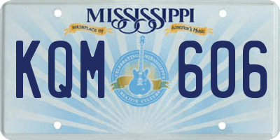 MS license plate KQM606