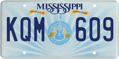 MS license plate KQM609