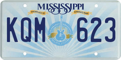 MS license plate KQM623