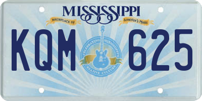 MS license plate KQM625