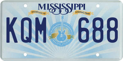 MS license plate KQM688
