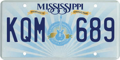 MS license plate KQM689