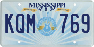 MS license plate KQM769