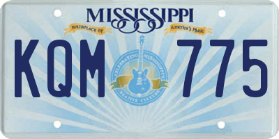 MS license plate KQM775