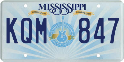 MS license plate KQM847