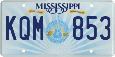 MS license plate KQM853