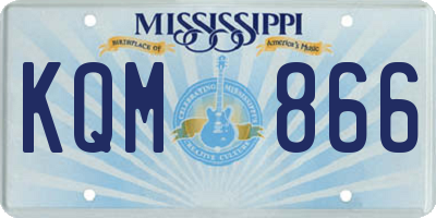 MS license plate KQM866