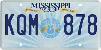 MS license plate KQM878
