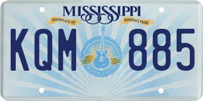MS license plate KQM885