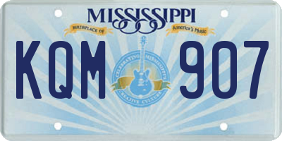 MS license plate KQM907